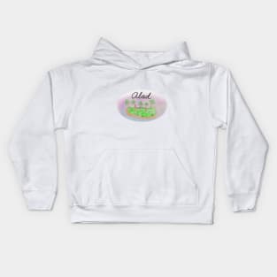 Alad watercolor Island travel, beach, sea and palm trees. Holidays and rest, summer and relaxation Kids Hoodie